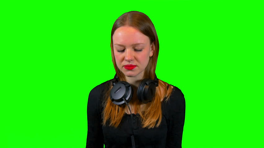 Sexy Girl Enjoying The Music 4k Ultra Hd Green Screen Sexy Girl Listening To Music With