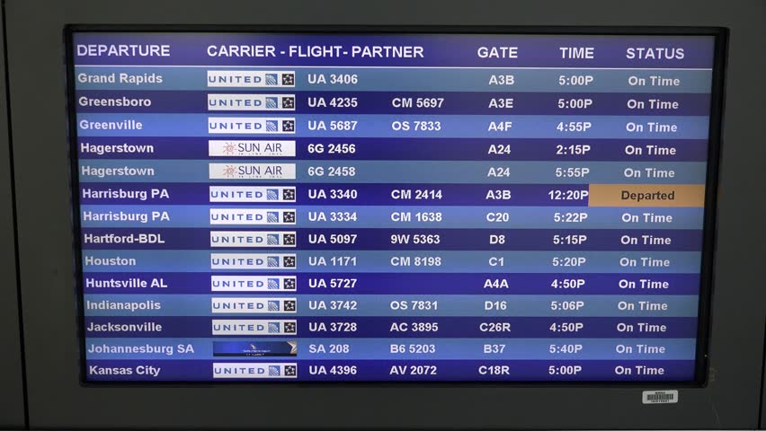 Flight Schedule Screens At Frankfurt Airport Stock Footage Video 