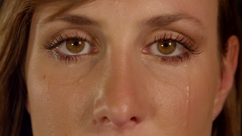 Close Up Slow Motion Crying Woman Stockvideos Filmmaterial