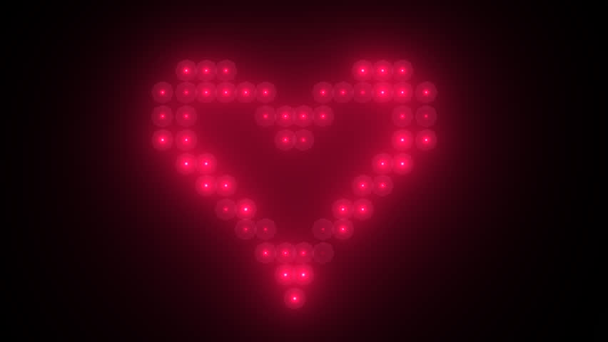 Colorful Bokeh Lights Heart Shape. Computer Generated Seamless Loop ...