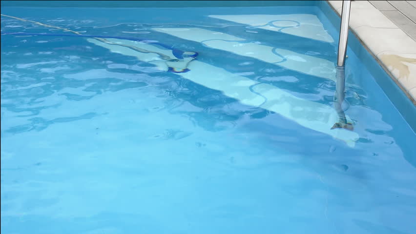 House Under Pool house of cleaning machine working in pool under water stock House Under Pool house of cleaning machine working in pool under water stock