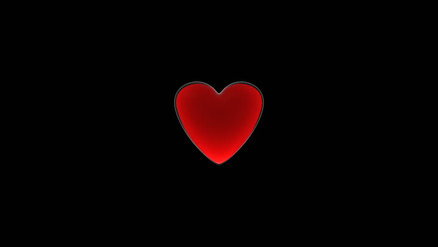 High Definition. A Broken Heart Animation On Black Background. Stock