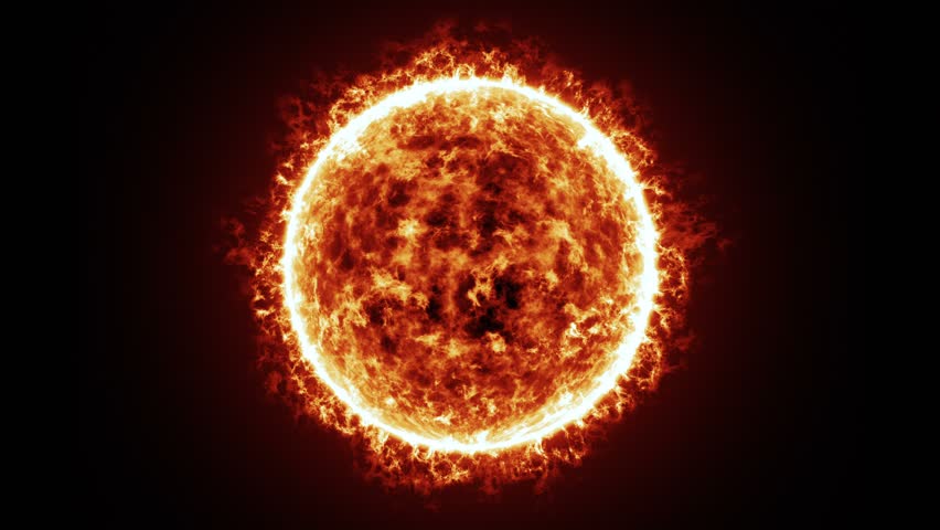 Sun Surface And Solar Flares Animation. Extremely Detailed Image Of Sun ...