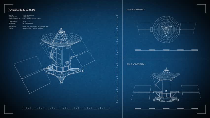 Looping, Animated Orthographic Engineering Blueprint Of Kepler ...