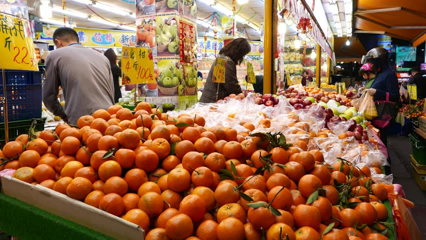 Fresh Orange For Sale, Street Market, Hong Kong, China Stock Footage ...