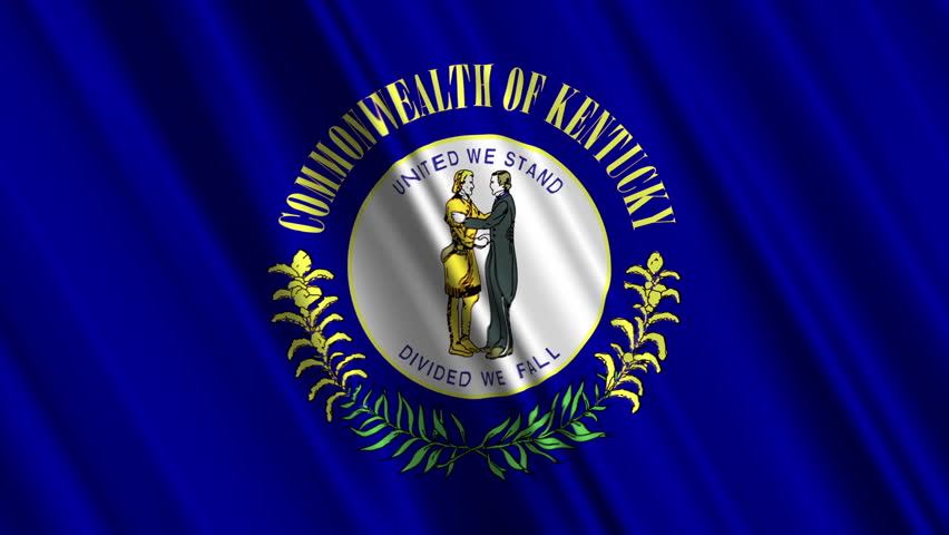 Realistic Ultra-HD Kentucky State Flag Waving In The Wind. Seamless ...