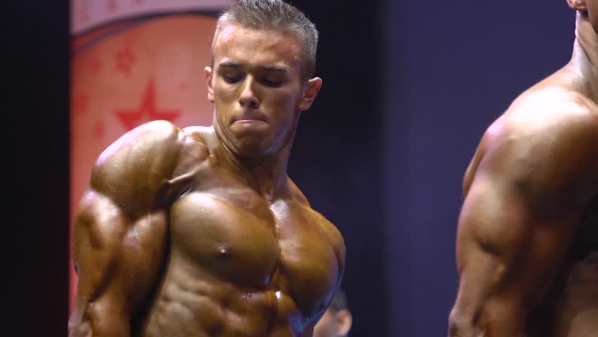 Ottawa, Canada - September 2015 - Bodybuilders Compete On Stage For ...