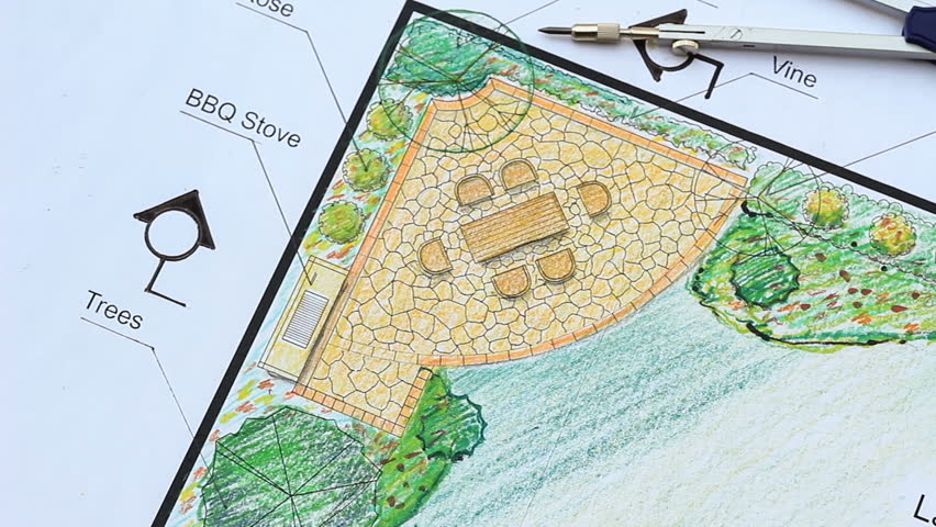 Landscape Architect Design L Shape Garden Plan Stock ... Landscape Architect Design L Shape Garden Plan Stock ... on L Shaped Backyard Layout id=78555
