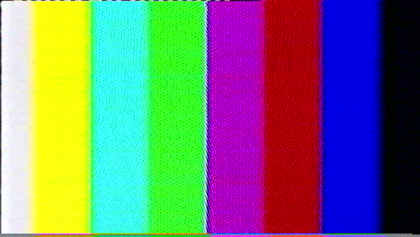 PAL TV Test. Color Bars Crash With Audio Stock Footage