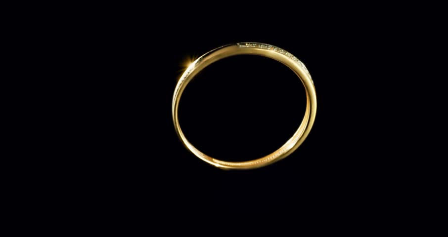 Animation Of Golden Wedding Rings Creating A Heart Form. HQ Video Clip ...