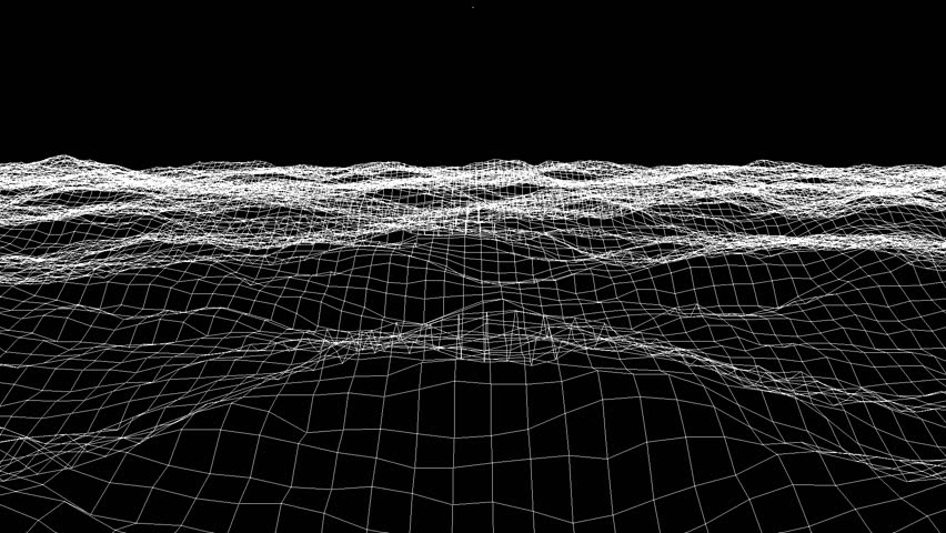 Wireframe Wave Animation. Nice 3D Background For Futuristic Projects ...