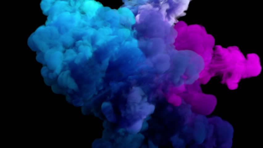 Colored Smoke Explosion On White (slow Motion, With Alpha Matte, Full ...