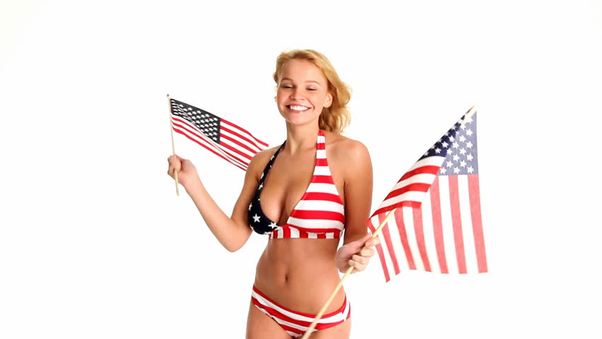 Sexy Girl With Usa Flag Stock Footage Video 4518806 Shutterstock 7511