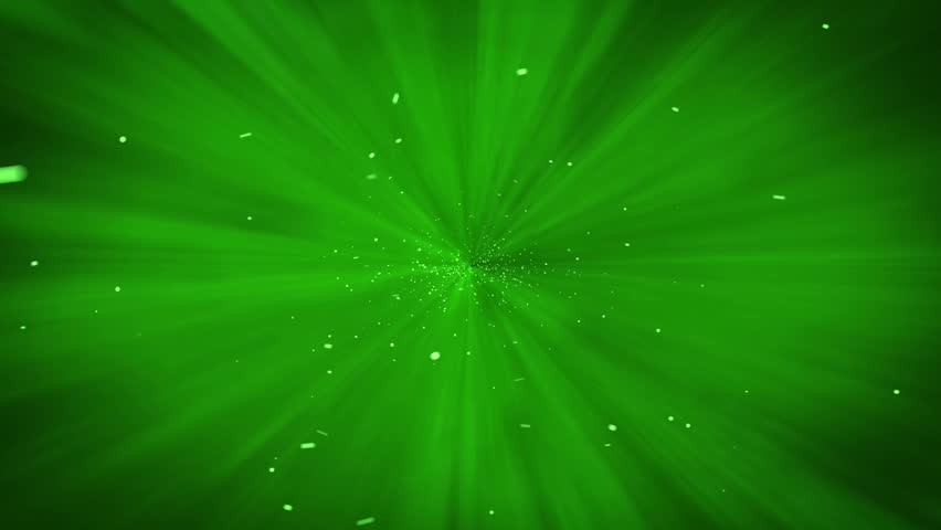 A Green Starburst Shape With Particle Lights Explode Outwards In A ...