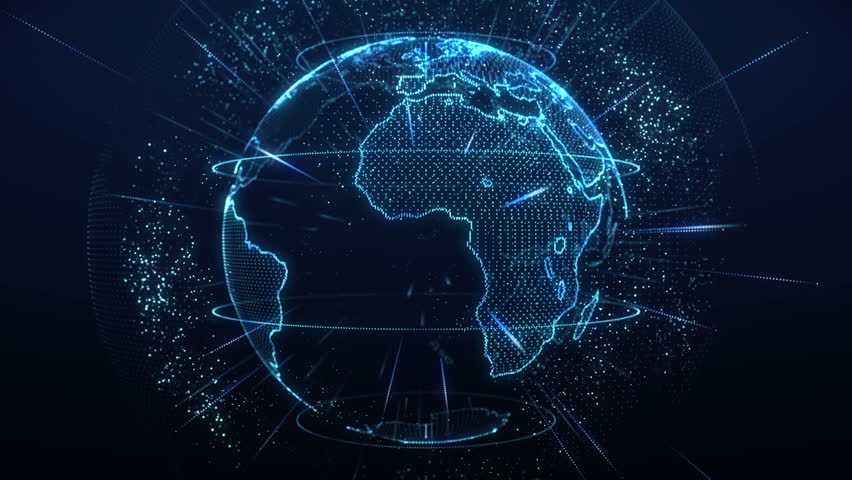 Animation Of Flicker And Fast Motion Particles In Digital World Map Animation Of Flicker And Fast Motion Particles In Digital World Map