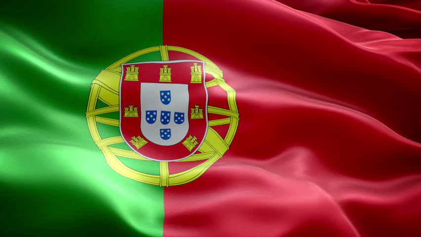 Creased Portugal Cotton Flag In Slow Motion Stock Footage ...