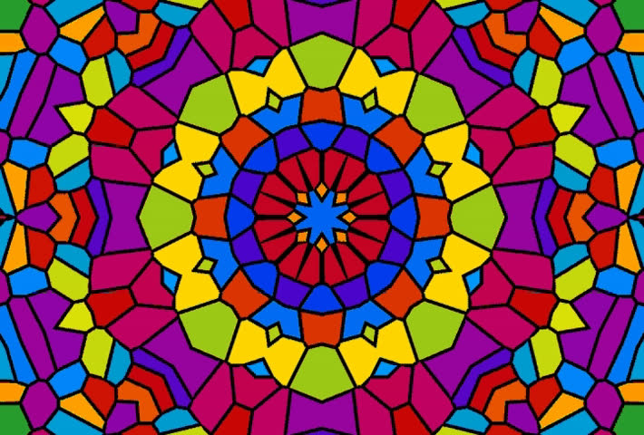 Abstract Stained Glass Pinwheel In Bright Colors. Stock Footage Video ...
