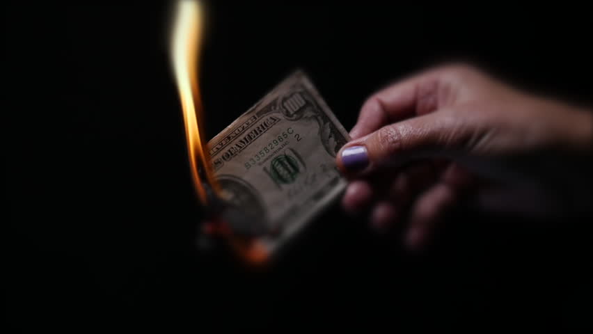 Money On Fire Stock Footage Video - Shutterstock