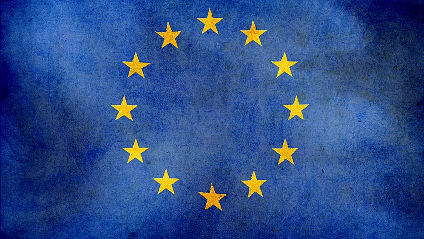 European Union Flag. Stylized Grunge Flag Of EC With World ...