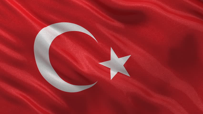 A Beautiful Satin Finish Looping Flag Animation Of Turkey. A Fully ...