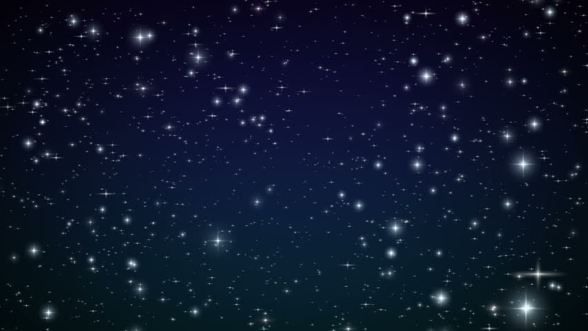 Stars In The Sky. Looped Animation. Beautiful Night With Twinkling ...