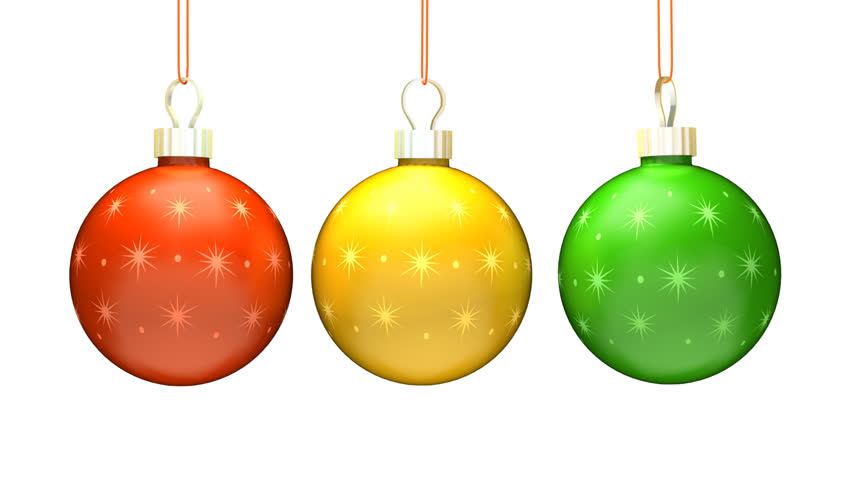 three christmas ornaments loop with alpha matte hd stock footage clip - Animated Christmas Decorations three christmas ornaments loop with alpha matte hd stock footage clip - Animated Christmas Decorations