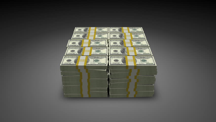 New Hundred Dollar Bills, Stacks Of Millions. Stock Footage Video
