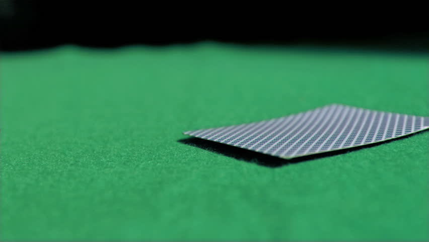 Card Thrown In Super Slow Motion On A Table Hd Stock Footage Clip