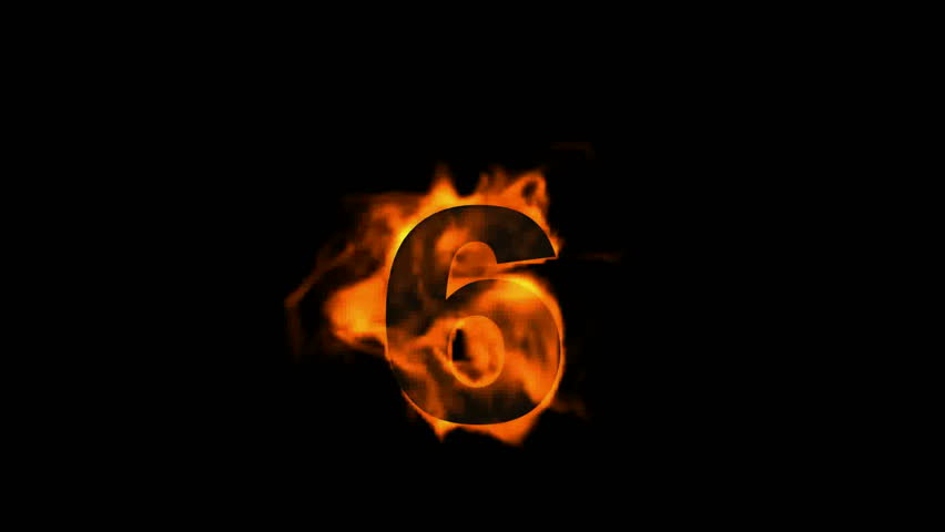 Burning Fire Numbers 6. Stock Footage Video 4162795 - Shutterstock