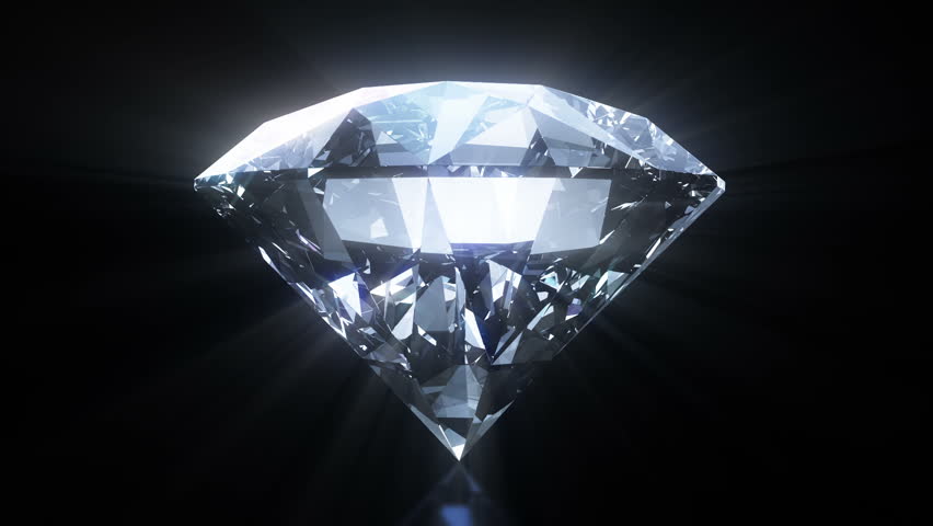 Beautiful Diamond Close-Up With Matte In Looped Animation. HD 1080 ...