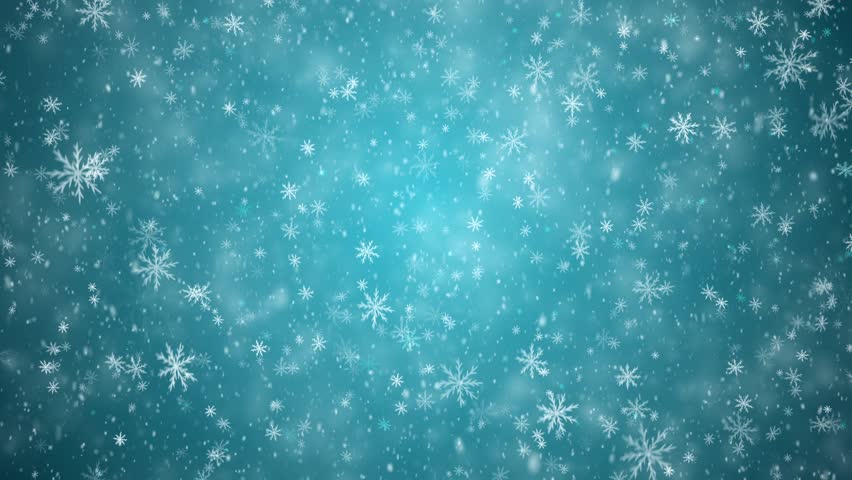 Falling Snowflakes On A Turquoise Background Stock Footage Video ...