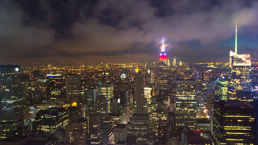 New York City Manhattan Skyline At Night Timelapse 4k Ultra Hd Stock ...