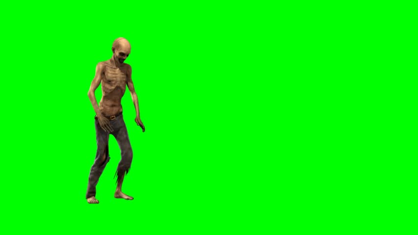 Walking Dead Zombie Walk - Seperated On Green Screen Stock Footage ...