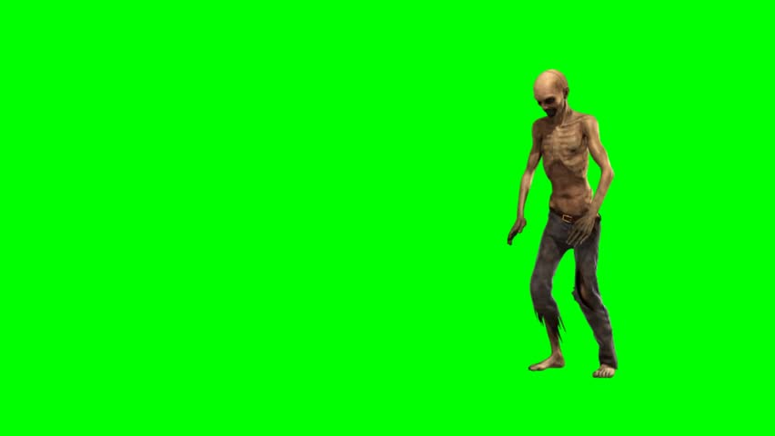 Walking Dead Zombie Walk - Seperated On Green Screen Stock Footage ...