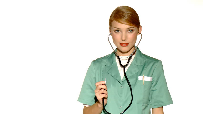 2025 Years Old Beautiful Female Doctor Using Stethoscope Stock Footage