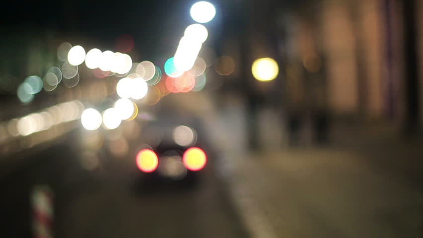 City At Night Background With Cars. Out Of Focus Background With Blurry ...