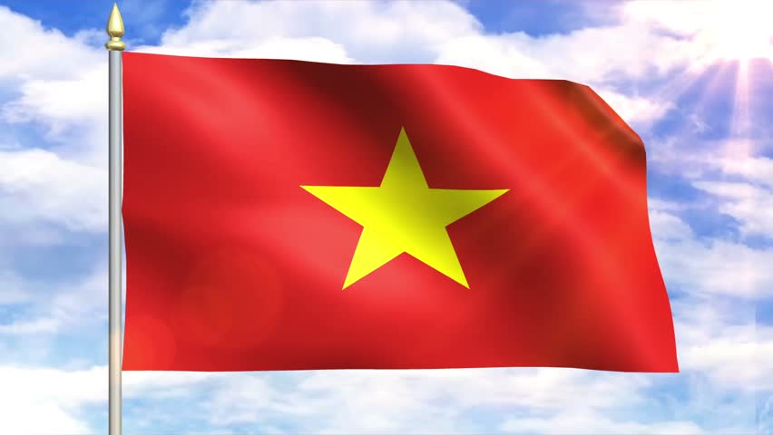 Vietnam Flag Waving Against Time-lapse Clouds Background Stock Footage ...