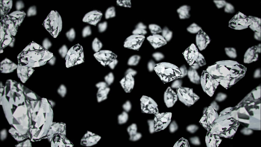 4k Falling Diamonds, Beautiful Background. Seamless Loop Stock Footage ...