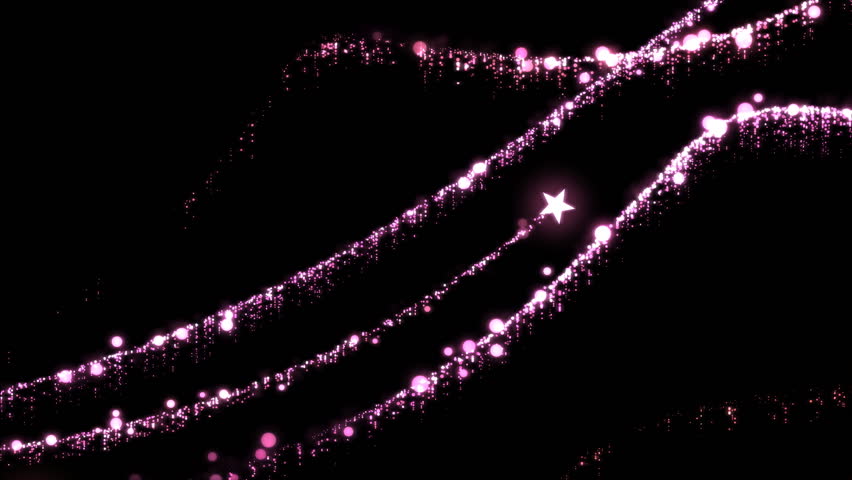 Pink Shooting Stars Fly Across The Screen Against A Black Background ...