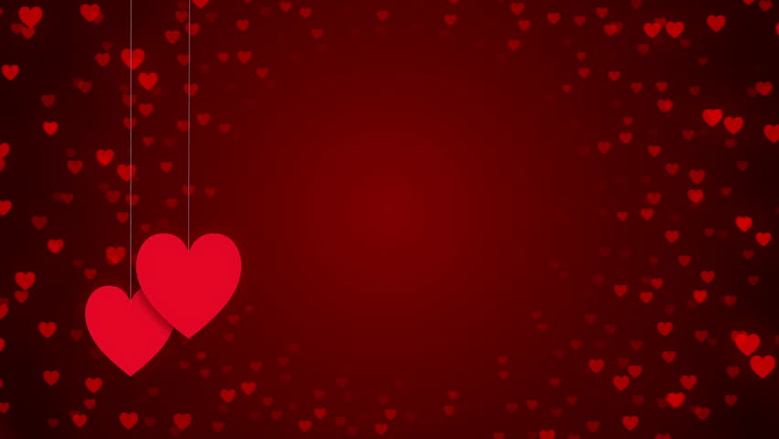 Wedding Background, Red Abstract Background And Heart, Loop Stock ...