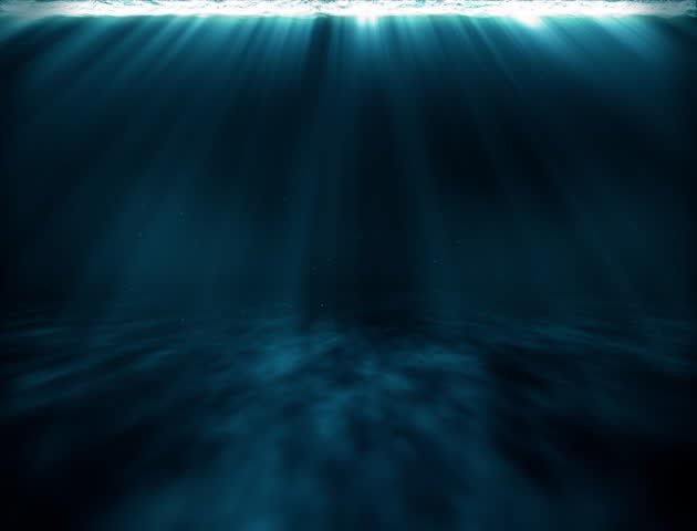 Blue Underwater Loopable Background Deep Into The Ocean With Blue ...