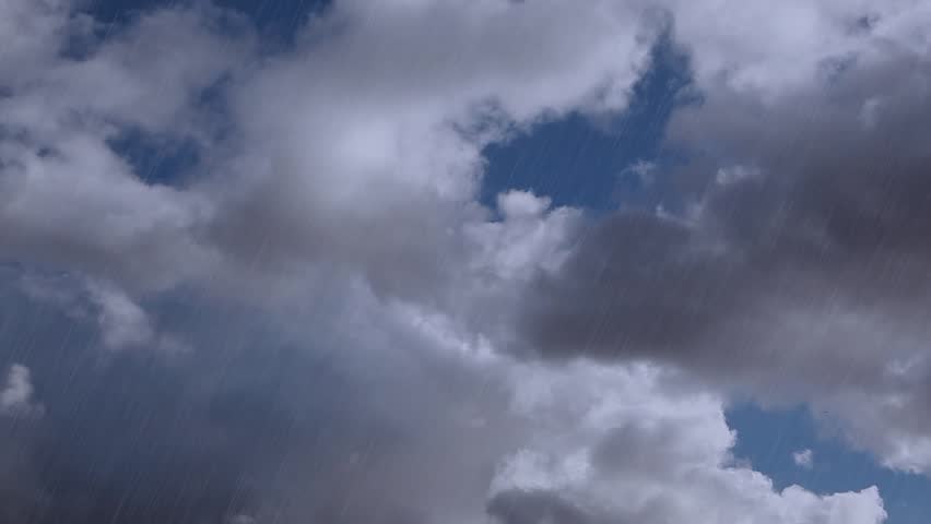 Rain Falling From The Sky With Heavy White Clouds Time Lapse,rainy Days ...